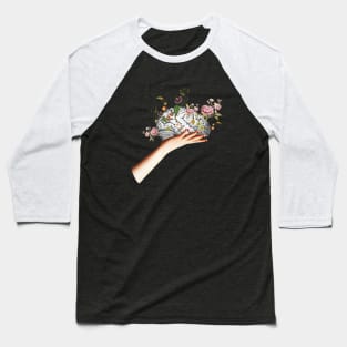 Brain Flowers Collage Baseball T-Shirt